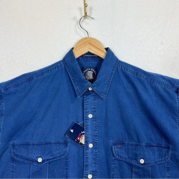 Salty Dog Gant button down men’s shirt in authentic indigo - Picture 5 of 15